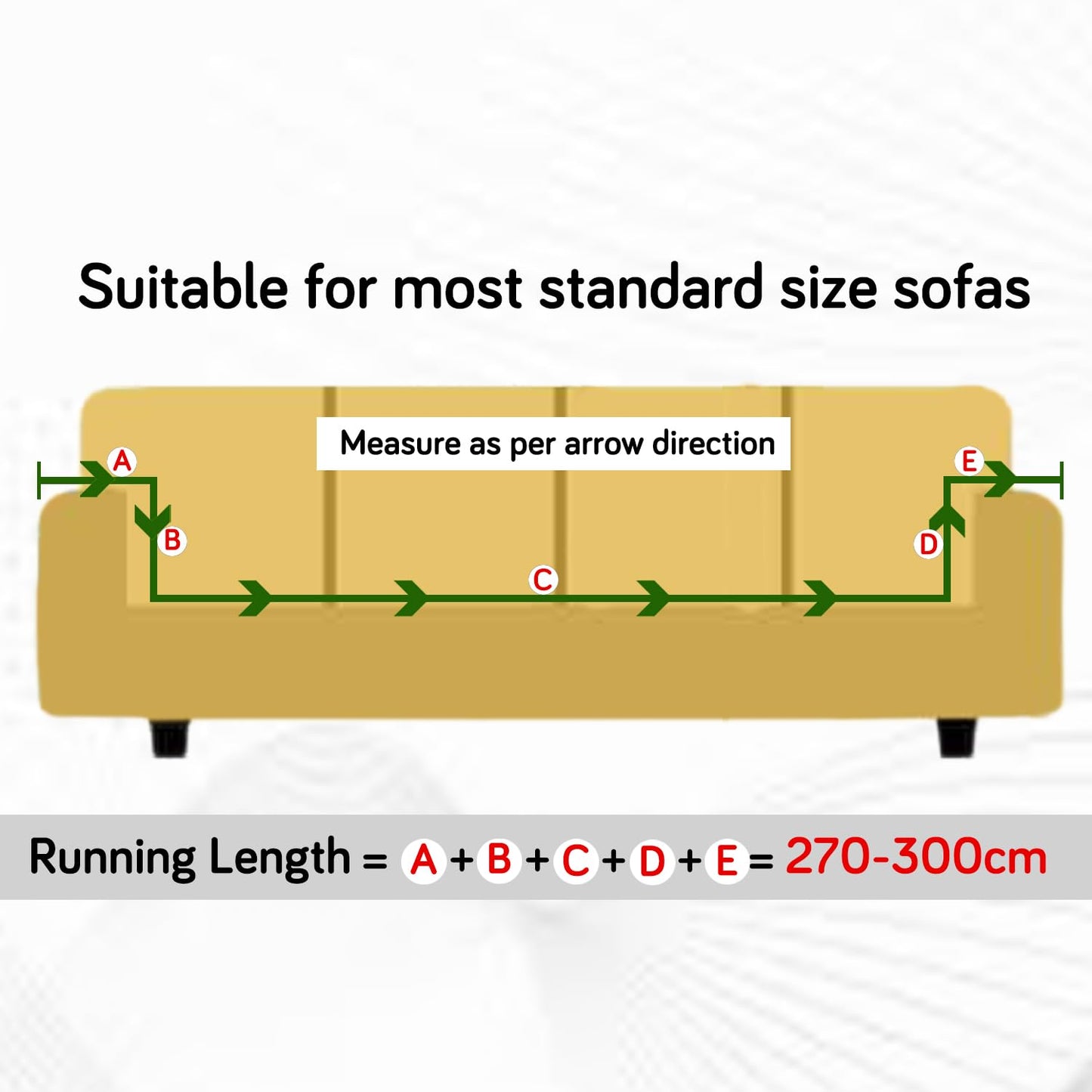 200gsm Knitting Jacquard Sofa Cover 1/2/3/4 Seater Fully Covered, Skimmed Cream