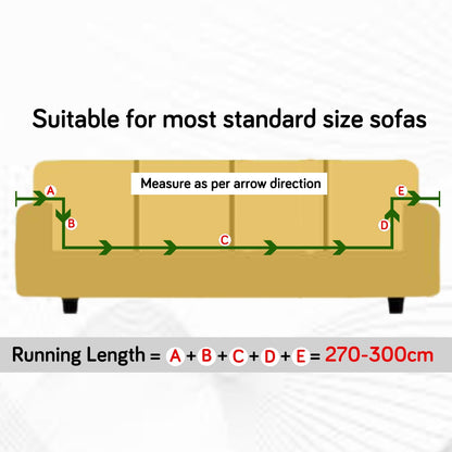 200gsm Knitting Jacquard Sofa Cover 1/2/3/4 Seater Fully Covered, Skimmed Cream