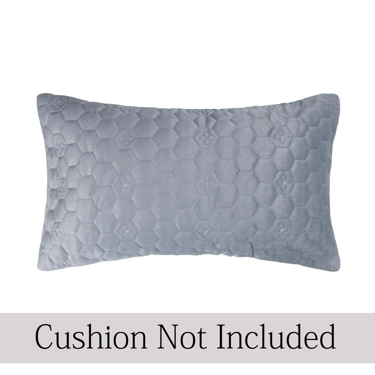 Buy Light Grey Colour Premium Zippered Hexagonal Texture Velvet Cushion Covers | Rectangular Pillows