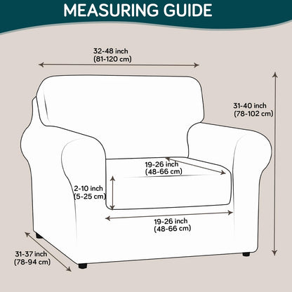 Printed Stretchable Sofa Slipcover with 1/2/3 Pc Separate Seat Cushion Cover for each 1/2/3 Seater, Aqua Palm Whisper
