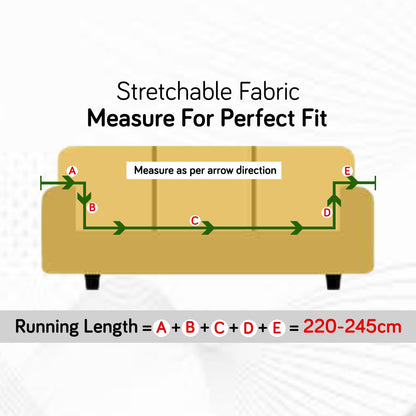 Elastic stretchable sofa cover measurement guide for 1,2,3,4 seater sofa