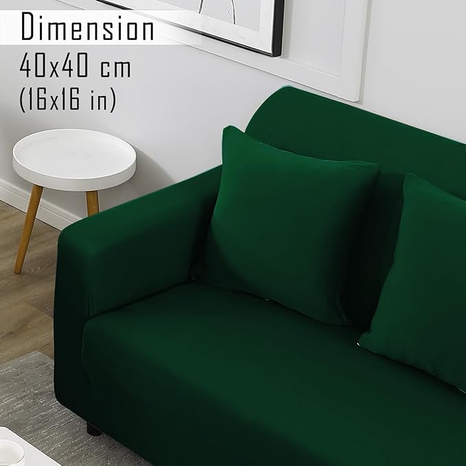 Elastic Stretchable Sofa Cover and Cushion Cover,Bottle Green