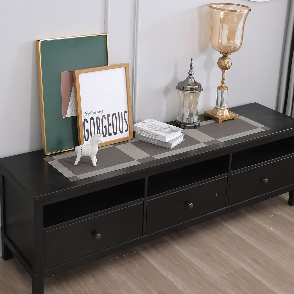 Buy Grey Colour PVC Runner for Side Tables | HOKIPO