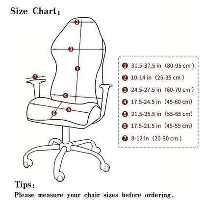 Stretchable Jacquard Elastic Gaming Chair Cover, Teal