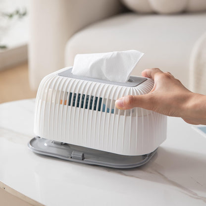 Modern Plastic Tissue Paper Holder with Elegant Design – White