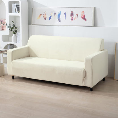 Beige stylish & premium elastic velvet 3 seater sofa cover​