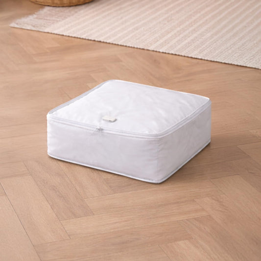 Foldable Clothes Organiser for Wardrobe and Closet Storage Bag - White