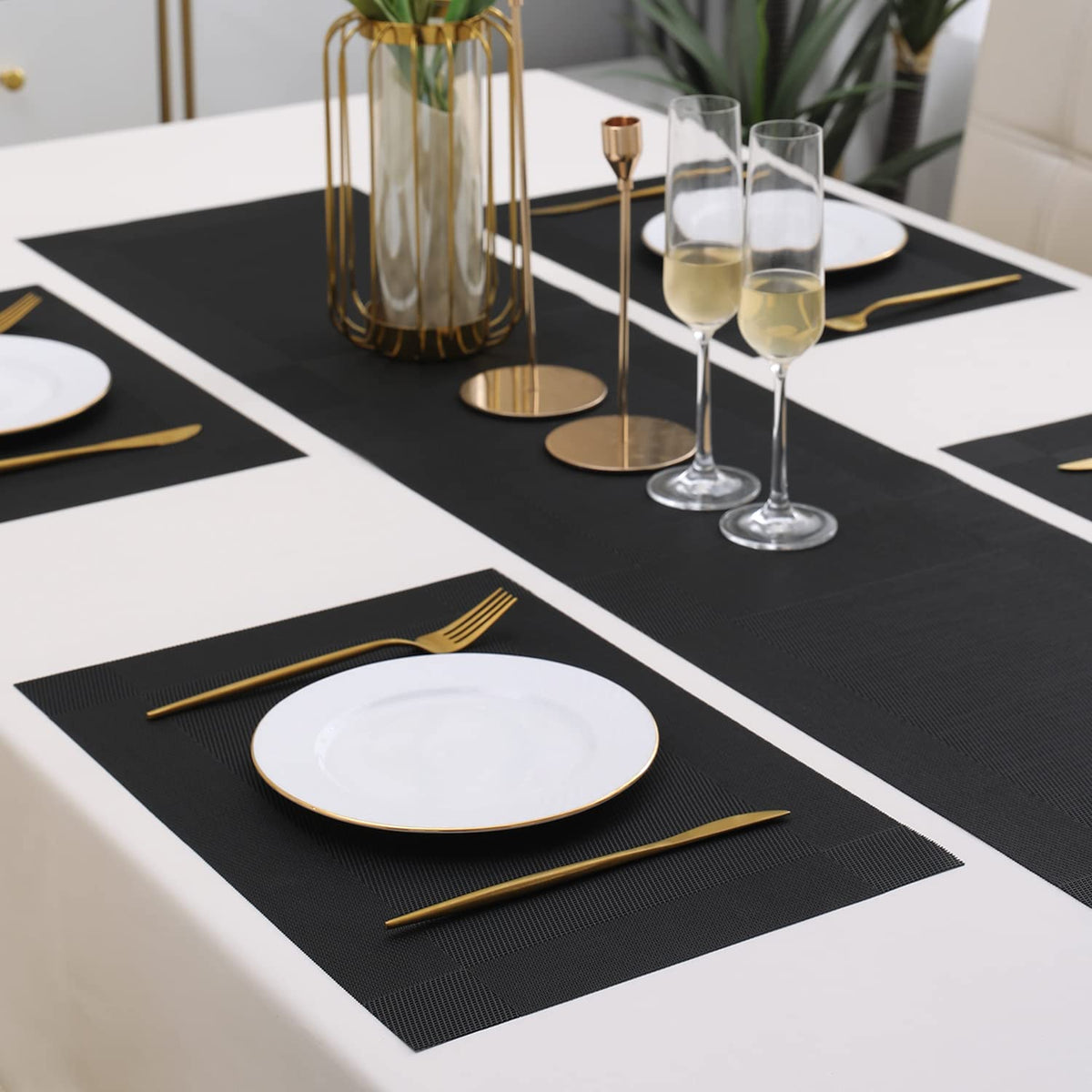PVC Dining Table Mats, Black