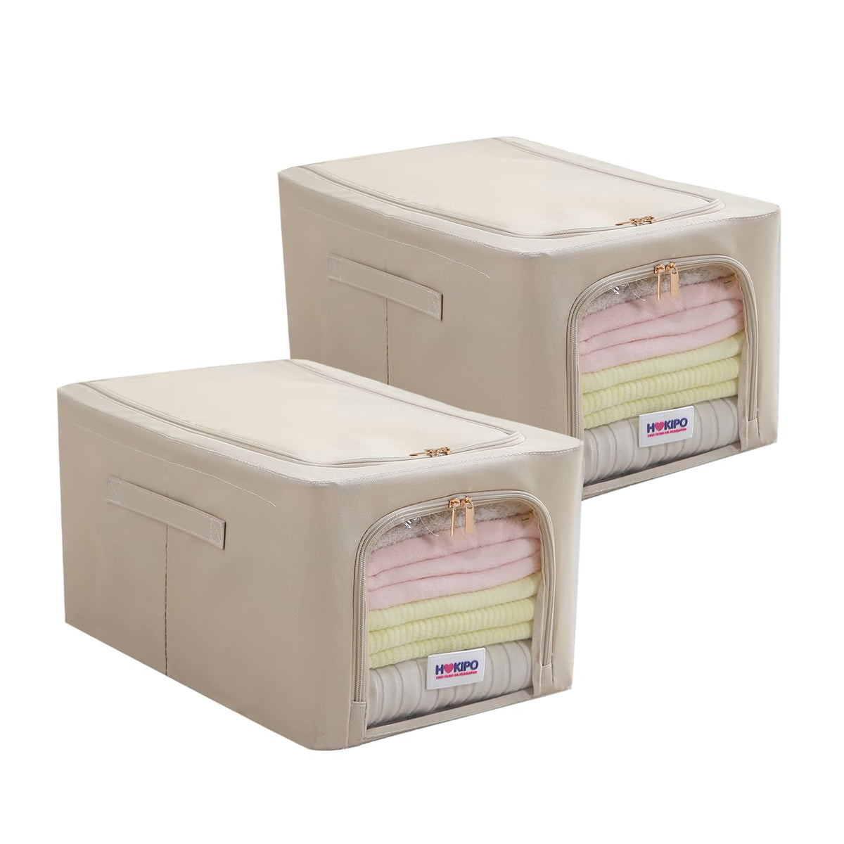 600D Oxford Fabric Wardrobe Organizer for Storage - Beige