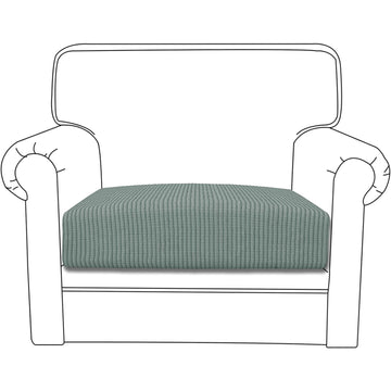 Stretchable Thick Jacquard Textured Seat Cushion Cover for 1/2/3 Seaters / Pieces for Sofa, Green