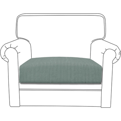 Stretchable Thick Jacquard Textured Seat Cushion Cover for 1/2/3 Seaters / Pieces for Sofa, Green