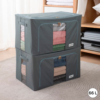 Wardrobe Organizer 600D Oxford Fabric Cloth Storage Box, 24 ltr / 44 ltr / 66 ltr / 88 ltr, Grey