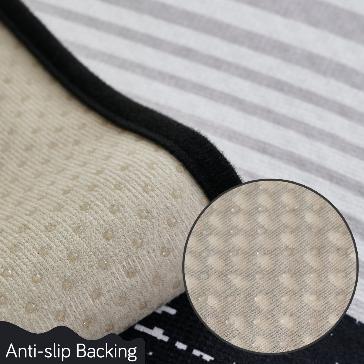 Arcea Chenille With Curved Edges Sofa Cover Mat, White Houndstooth