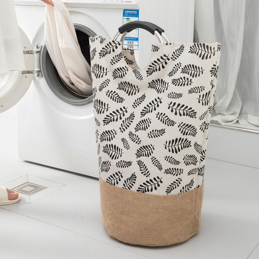 Printed Laundry Basket Clothes Hamper with Handles