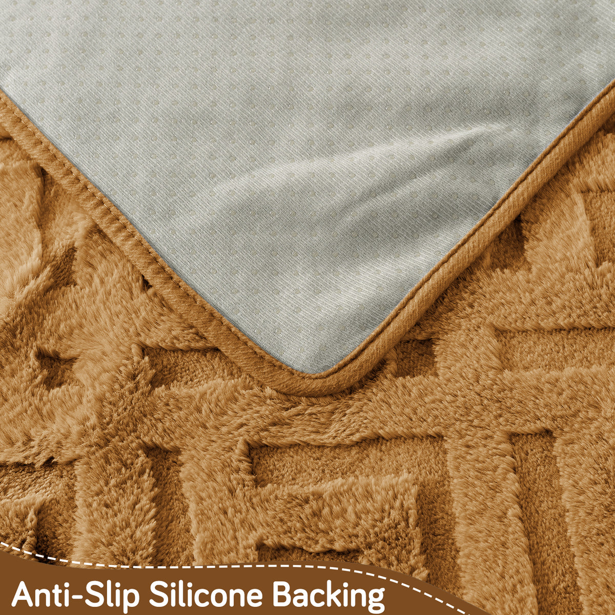 Velvet Maze Sofa Cover Mat, Light Brown