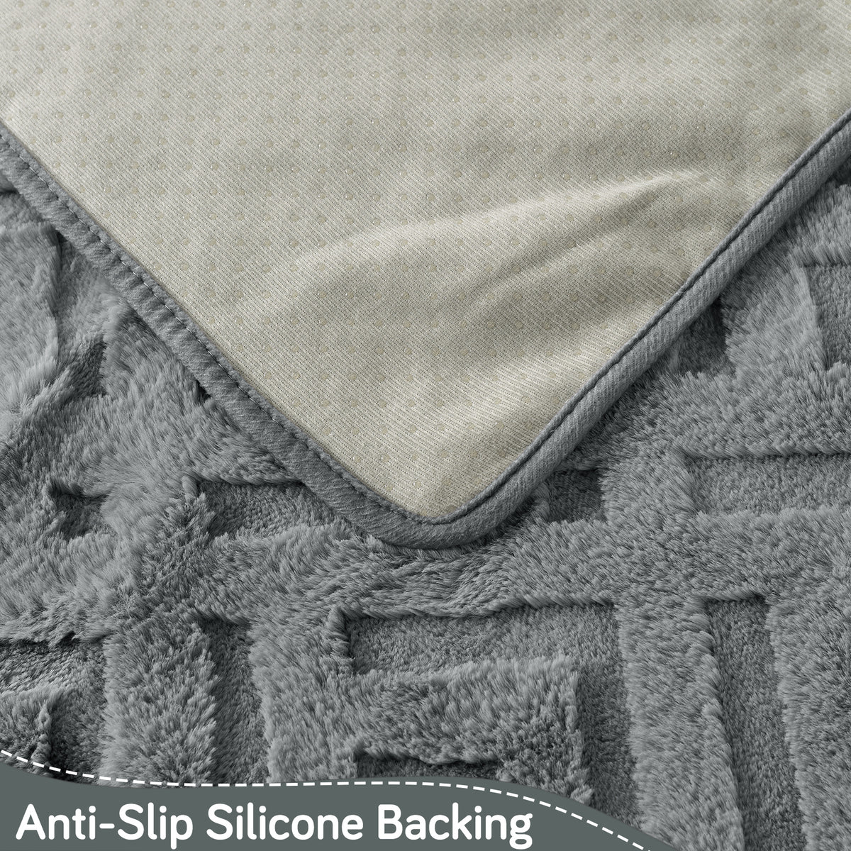 Velvet Maze Sofa Cover Mat, Dark Grey