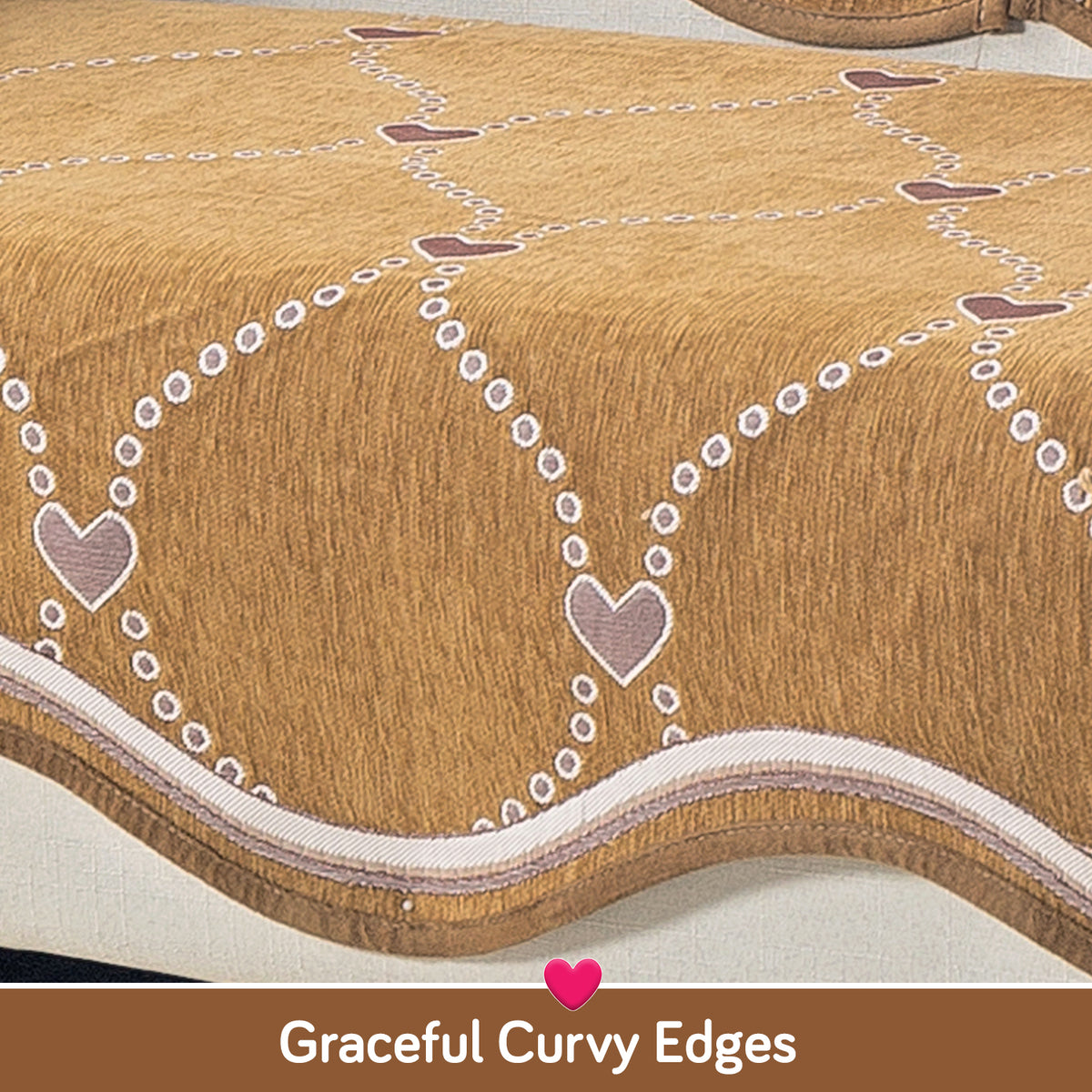Serene Curves Sofa Cover Mat, Love Trails