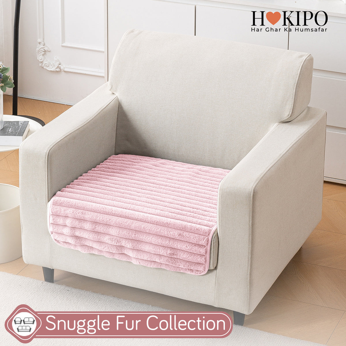 Faux Rabbit Fur Plush Anti-Slip Sofa Mat |Snuggle Fur Soft Pink