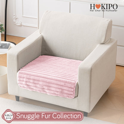 Faux Rabbit Fur Plush Anti-Slip Sofa Mat |Snuggle Fur Soft Pink