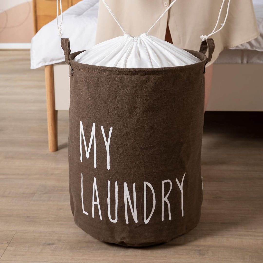 Foldable Laundry Bag with Lid Drawstring