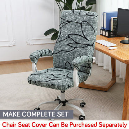 140gsm Printed Armrest Covers for Office Chair (Zipper Style), 1 Pair, Intense Grey Abstract Floral