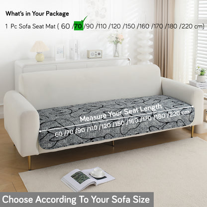HOKIPO Water Repellent + Waterproof Quilted Sofa Mats, Intense Grey Abstract Floral