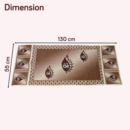 Eternal Floral Printed Quilted Fridge Top Cover with side Pockets - Ember Bloom