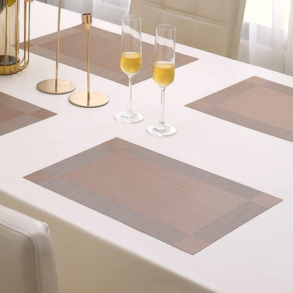 PVC Dining Table Mats, Copper Brown