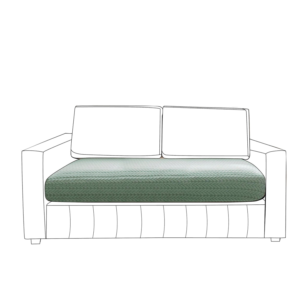 Stretchable Thick Jacquard Textured Seat Couch Cushion Cover for 1/2/3 Seaters, Green