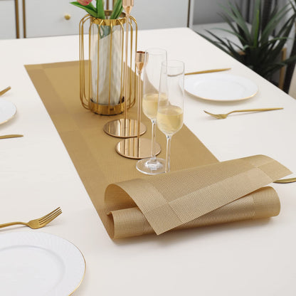 PVC Table Runner for Dinner and Coffee Table, Gold