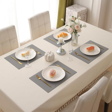 PP Waterproof Dining Table Mat, Fossil Grey