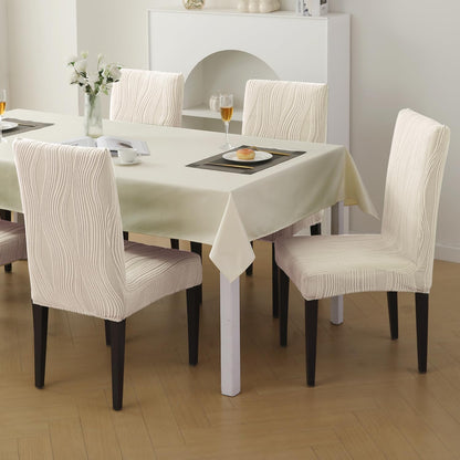 Nestiva Series Stretchable Knitting Jacquard Chair Cover - Skimmed Cream