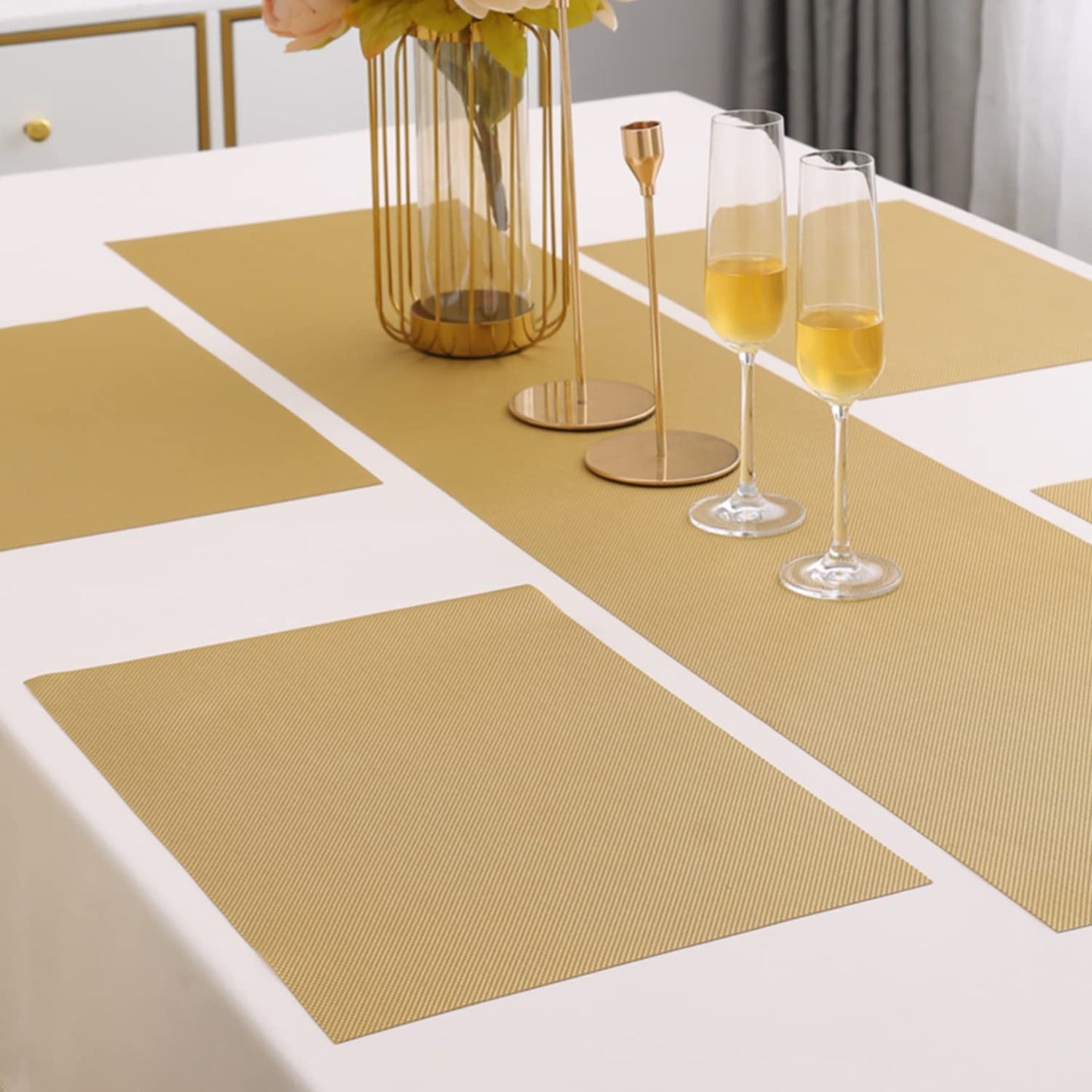 PVC Dining Table Mats, Golden
