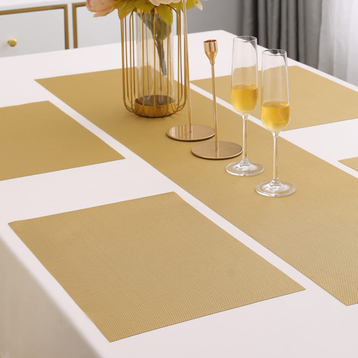 PVC Dining Table Mats, Golden