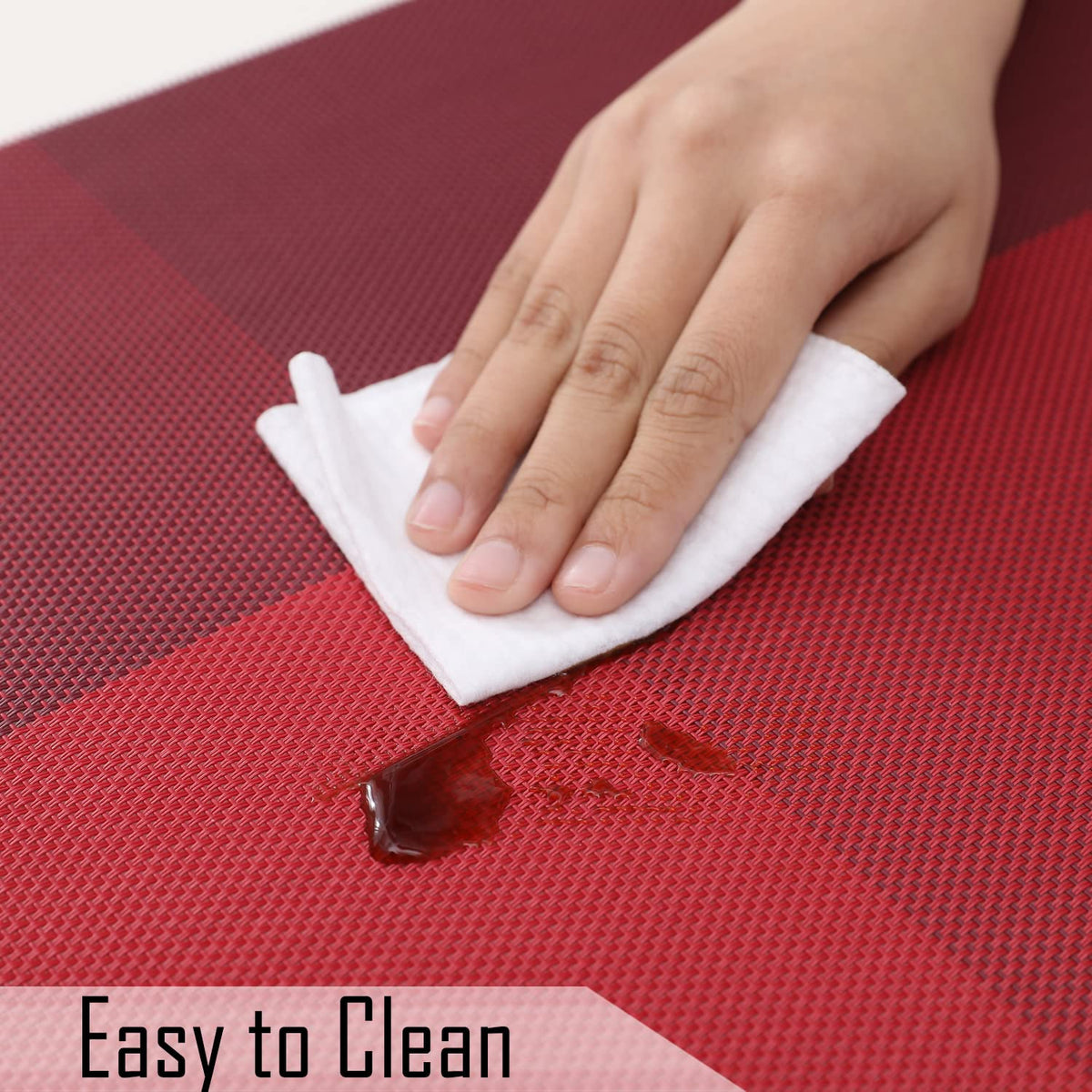 PVC Dining Table Mats, Red