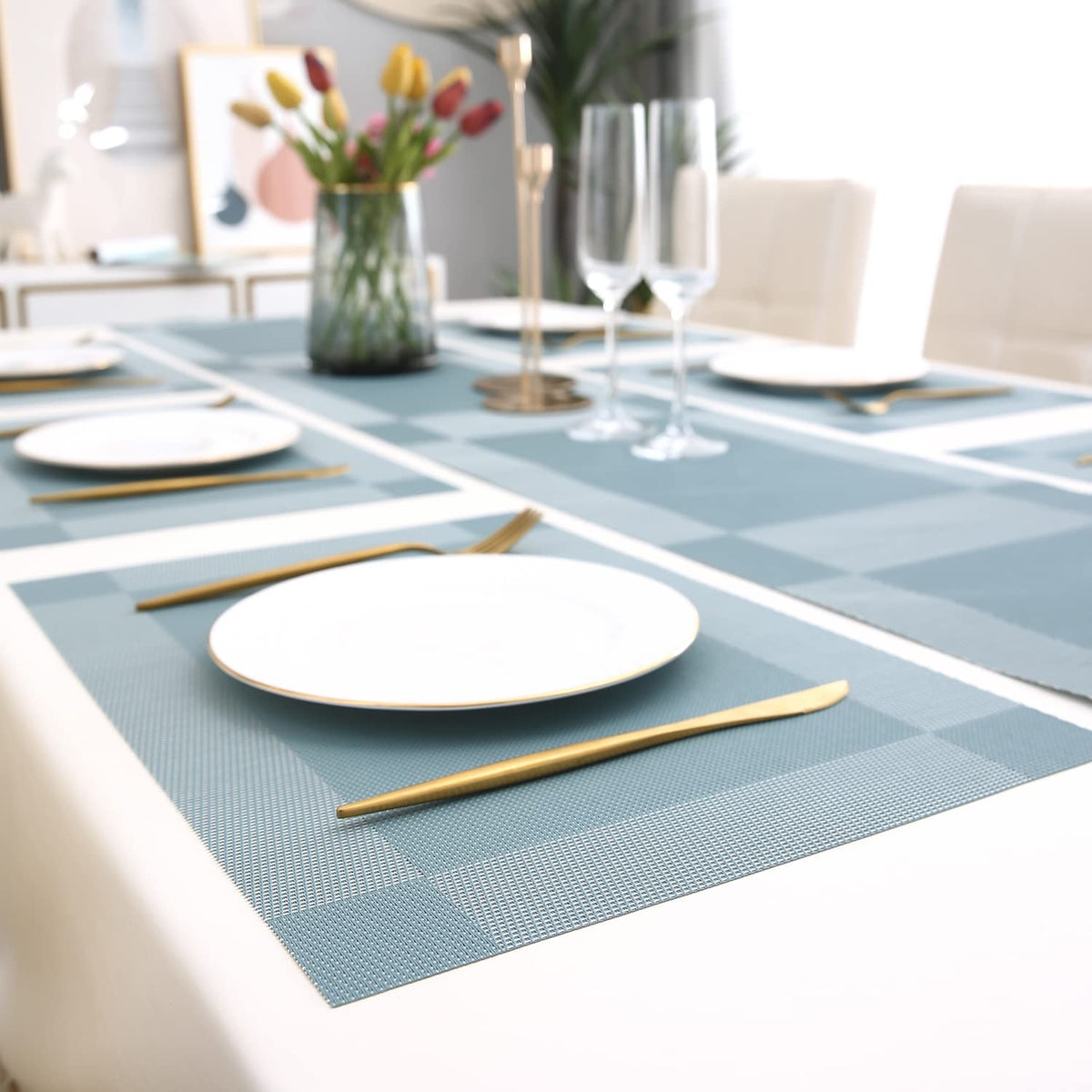 PVC Dining Table Mats, Blue
