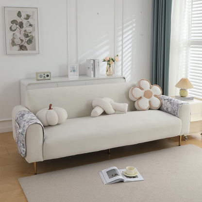 Quilted, Waterproof and Anti-Slip Sofa Cover Mat, Abstract Pale Grey