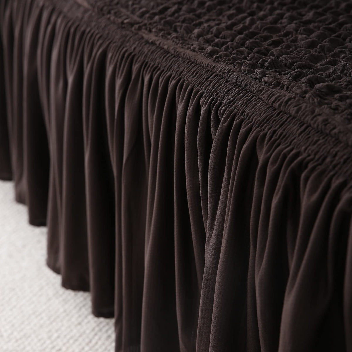 Dark Chocolate Elastic Turkish Bubble frill beautiful sofa ke cover