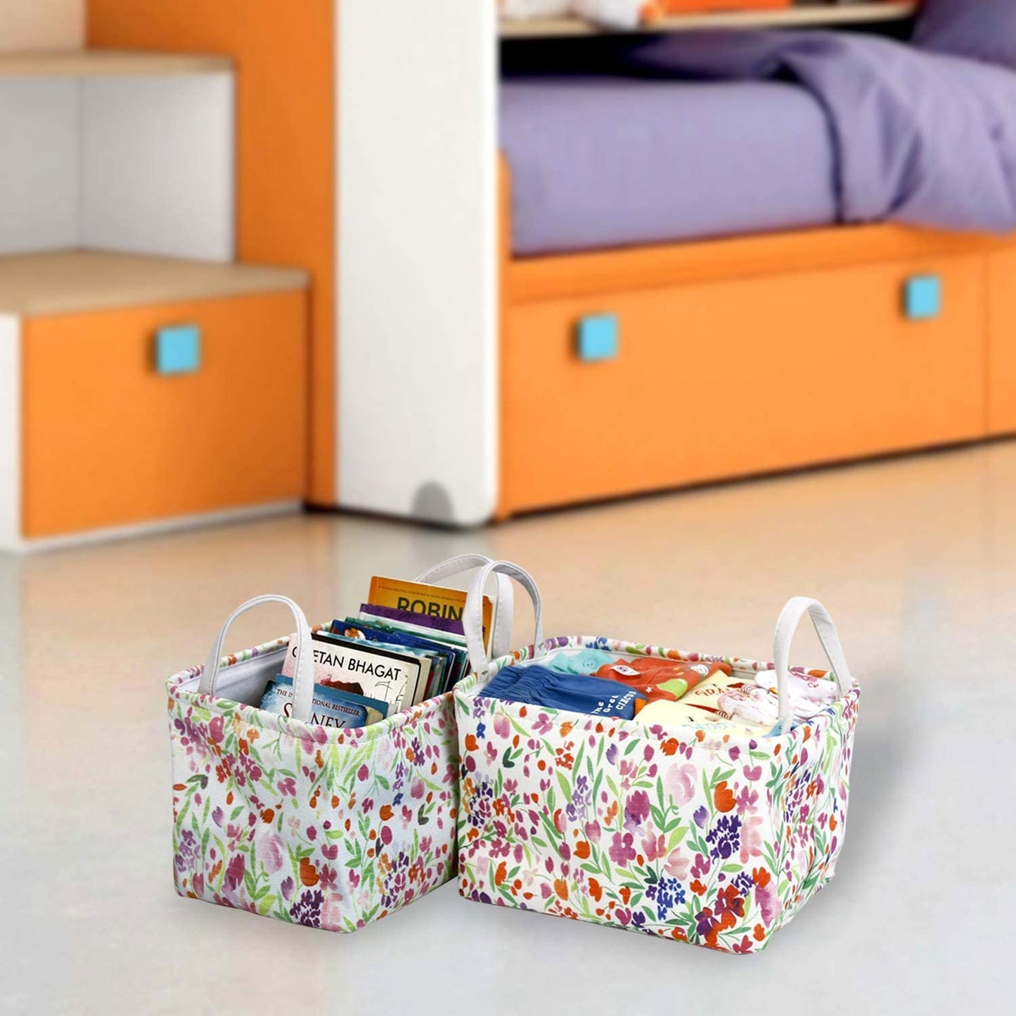 Eco-Friendly Foldable Storage Basket Bins Organizer, Medium - Pack of 2
