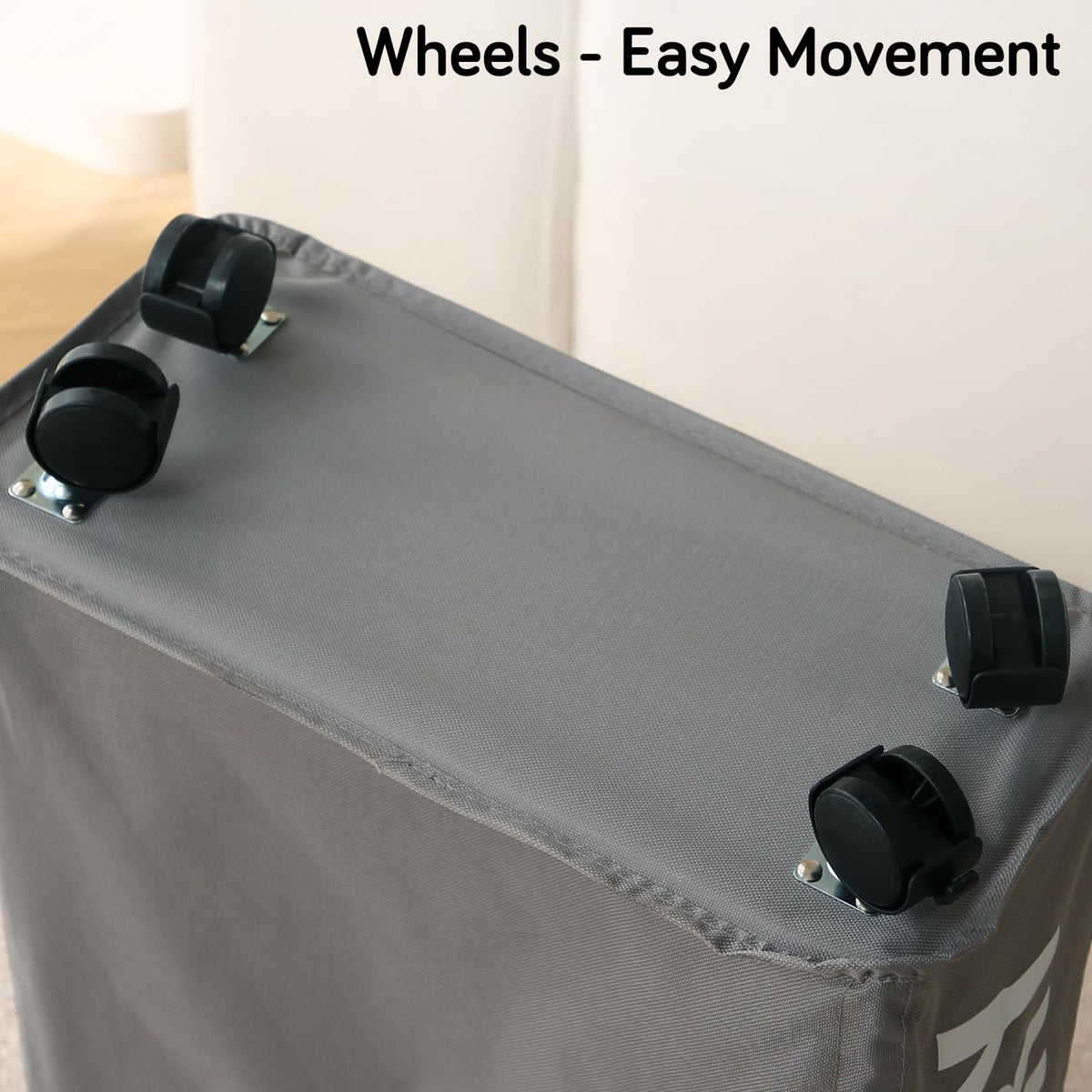 Laundry Bag with Wheels Hamper, Grey