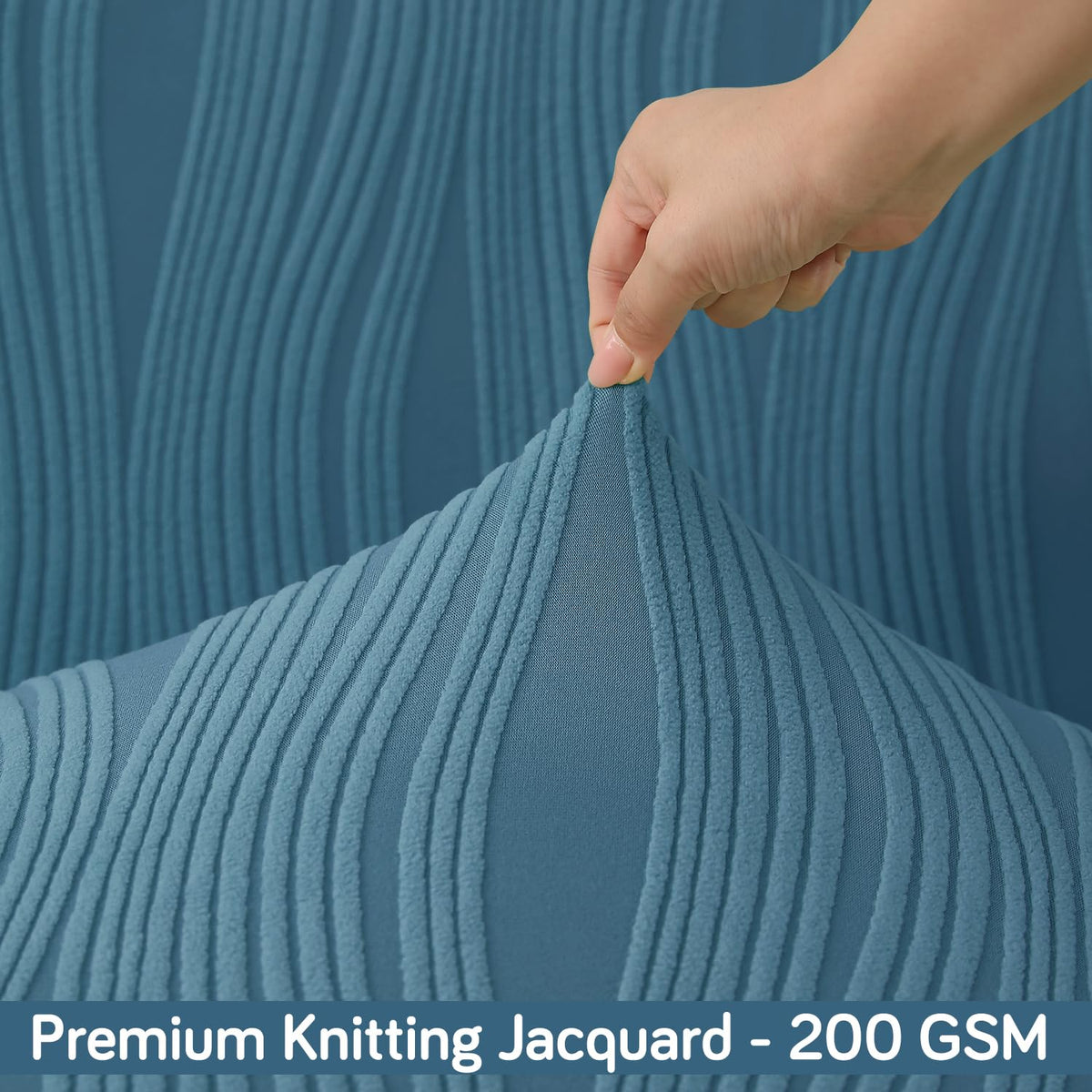 Nestiva Series Stretchable Knitting Jacquard Chair Cover - Sea Blue