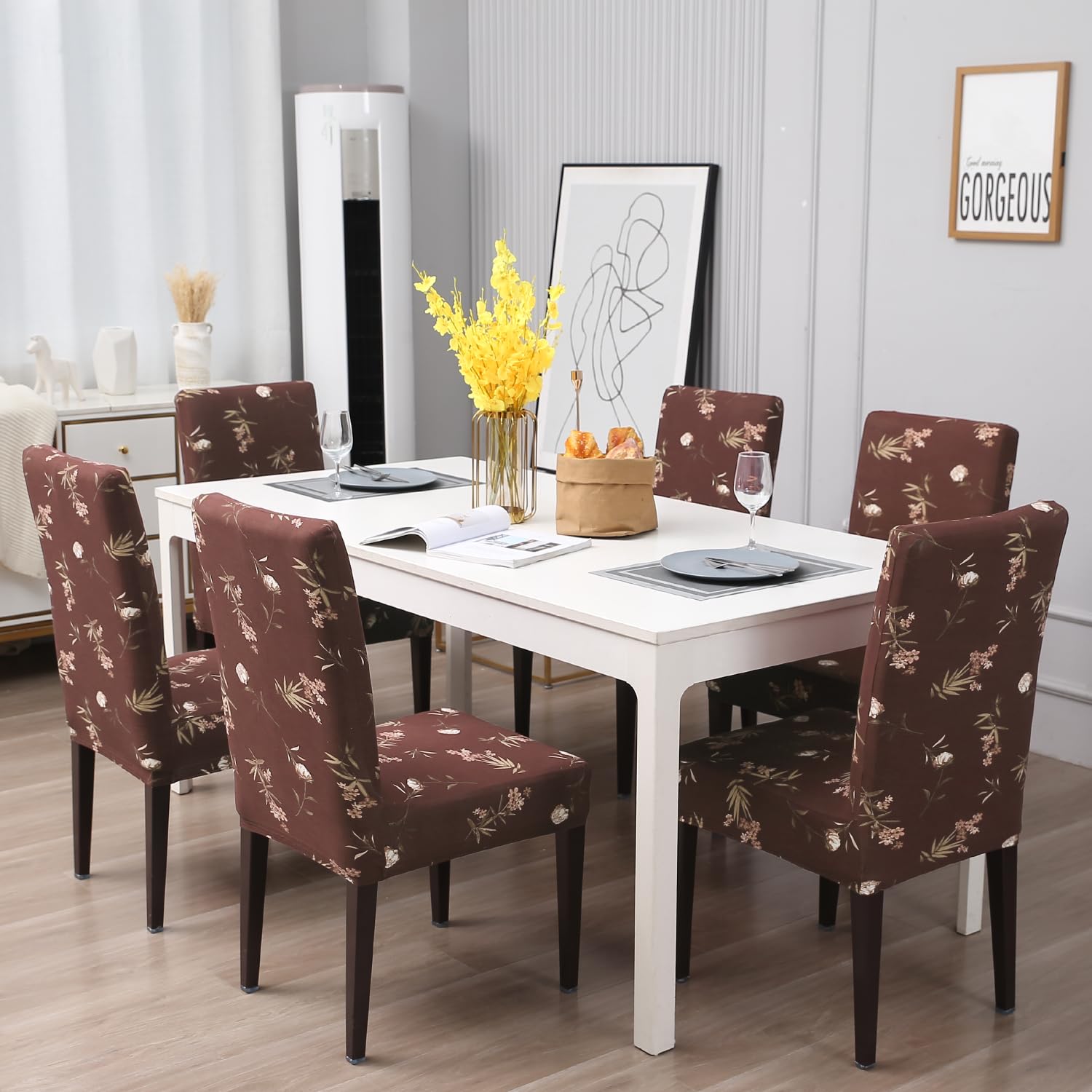 Brown Colour dining chair covers​ Set | Hokipo