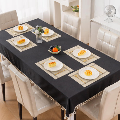 Chevron Stripes PVC Mats for Dining Table - Buttercream Beige