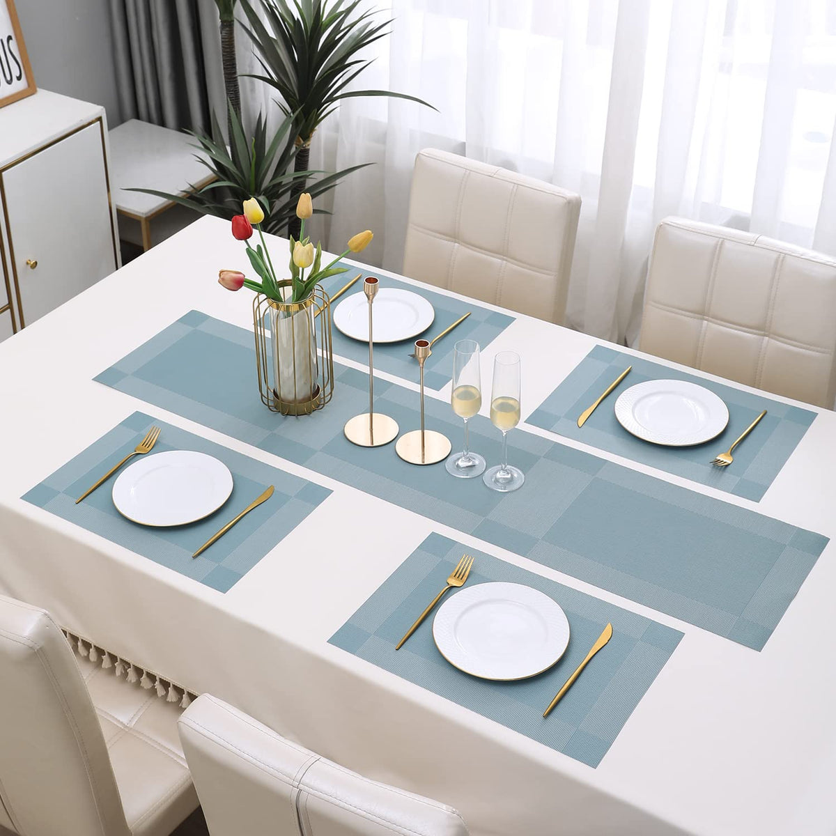 PVC Dining Table Mats, Blue