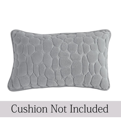 Milk Velvet Pebble Cushion Cover Pack of 2, Moon Grey