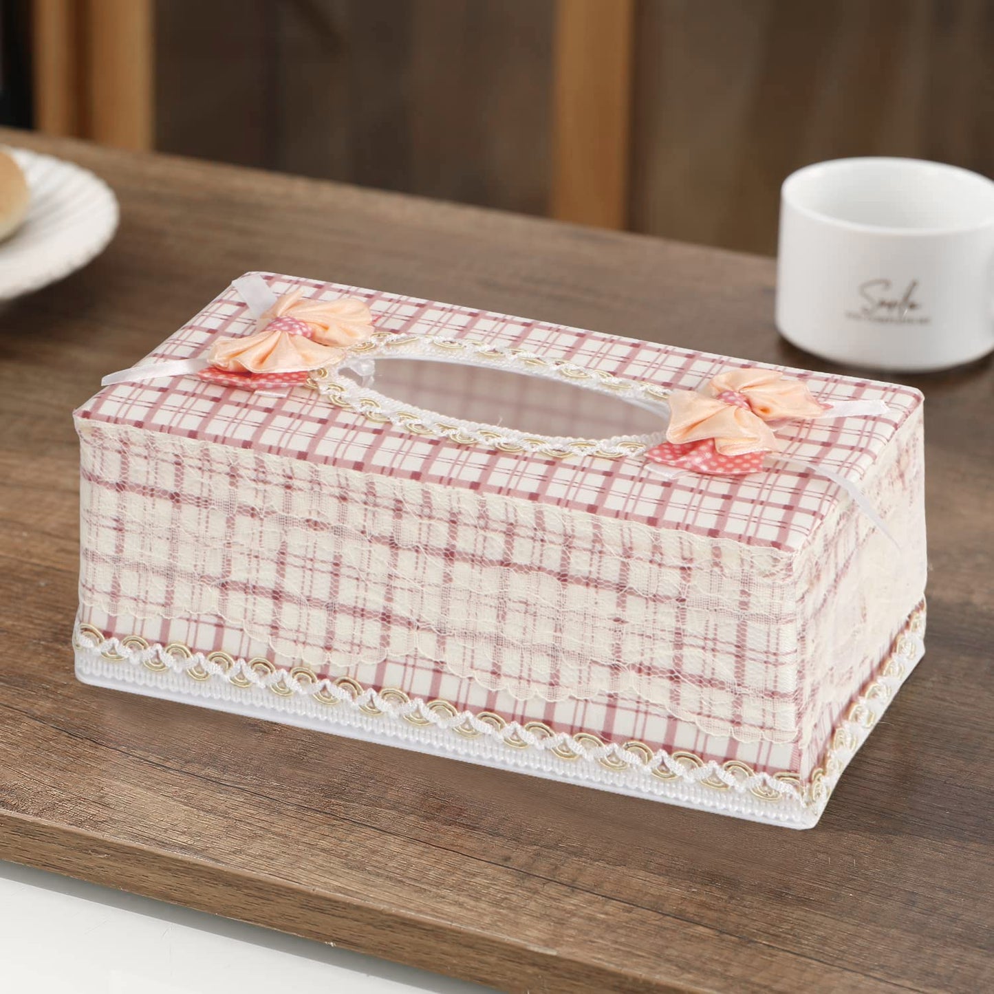 Plastic Tissue Paper Box Holder, Off-white