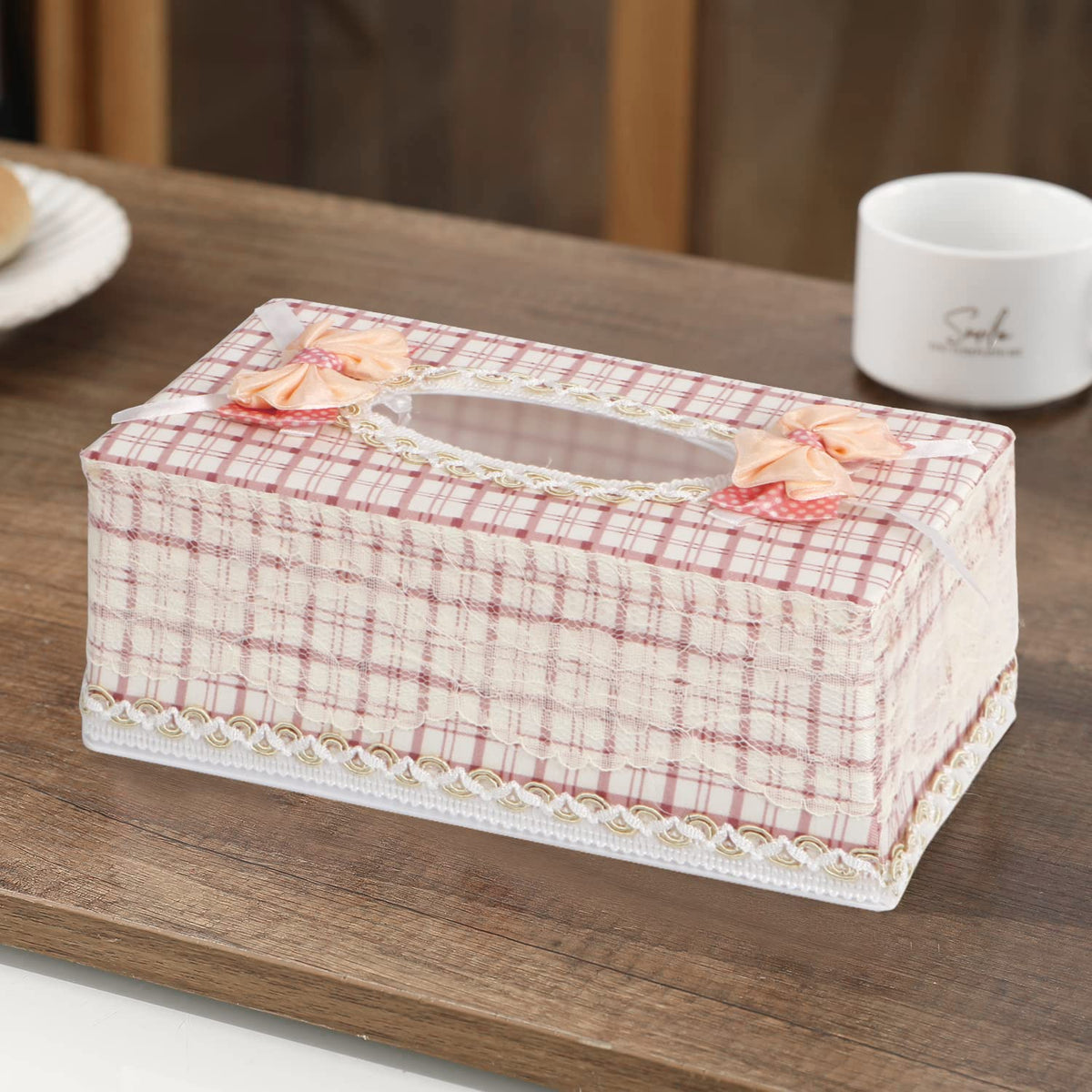 Plastic Tissue Paper Box Holder, Off-white