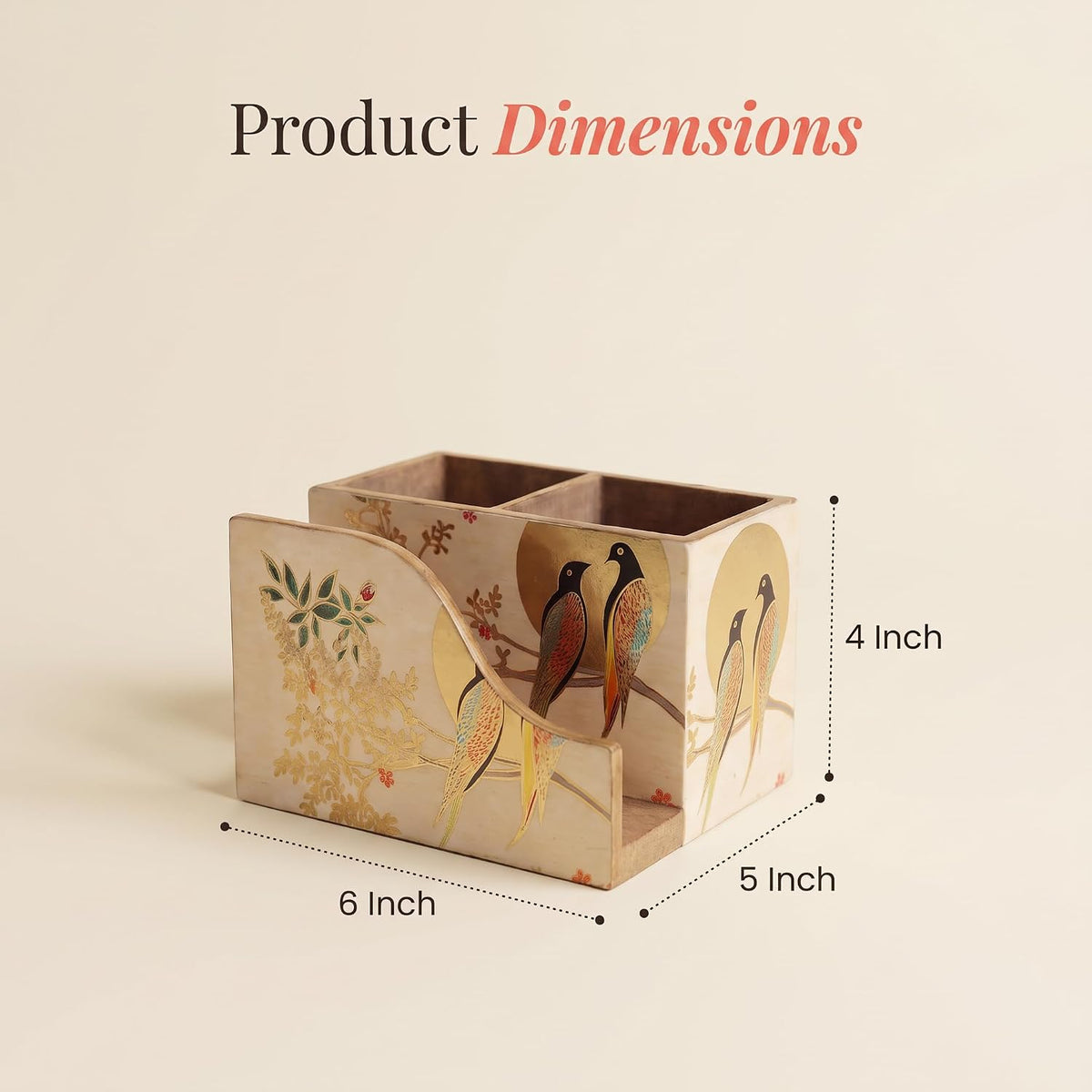 HOKIPO Cutlery Holder with Napkin Stand, Engineered Wood, Sunhere Parinday - image 6