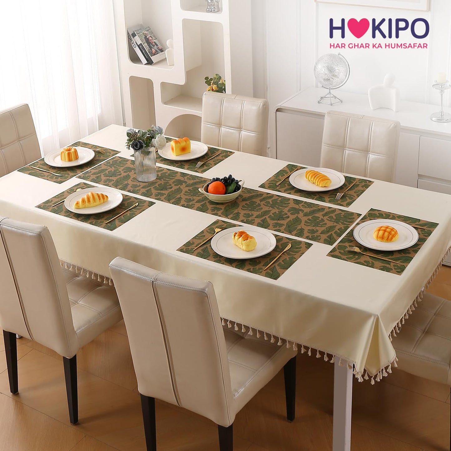 Botanical Tropic PVC Mats for Dining Table - Cana Lily Leaves
