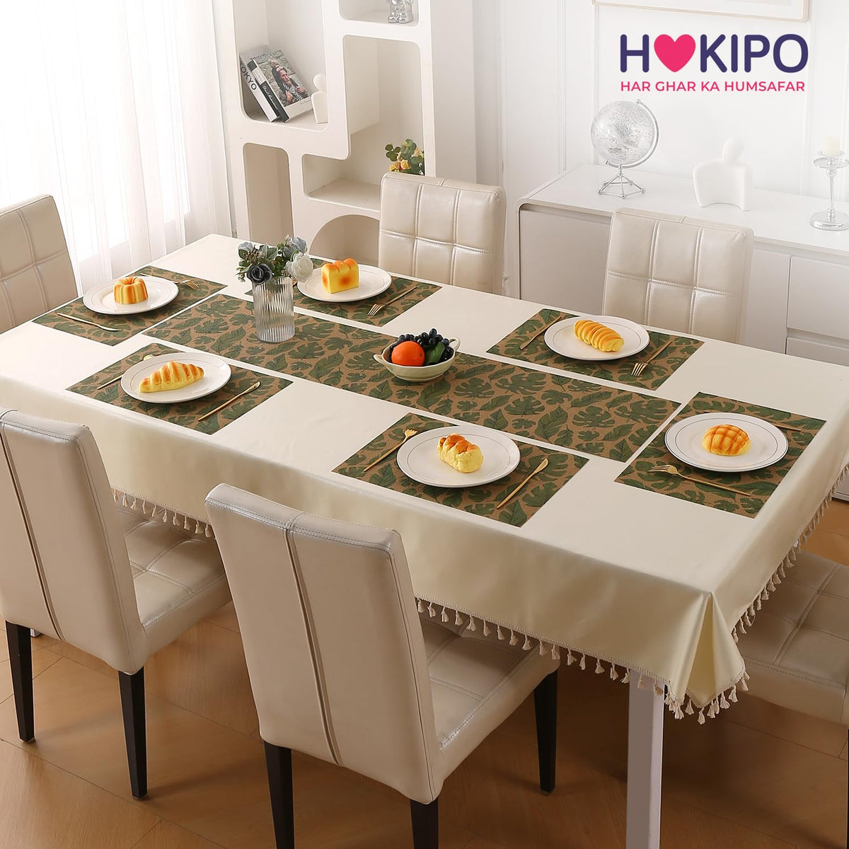 Botanical Tropic PVC Mats for Dining Table - Cana Lily Leaves